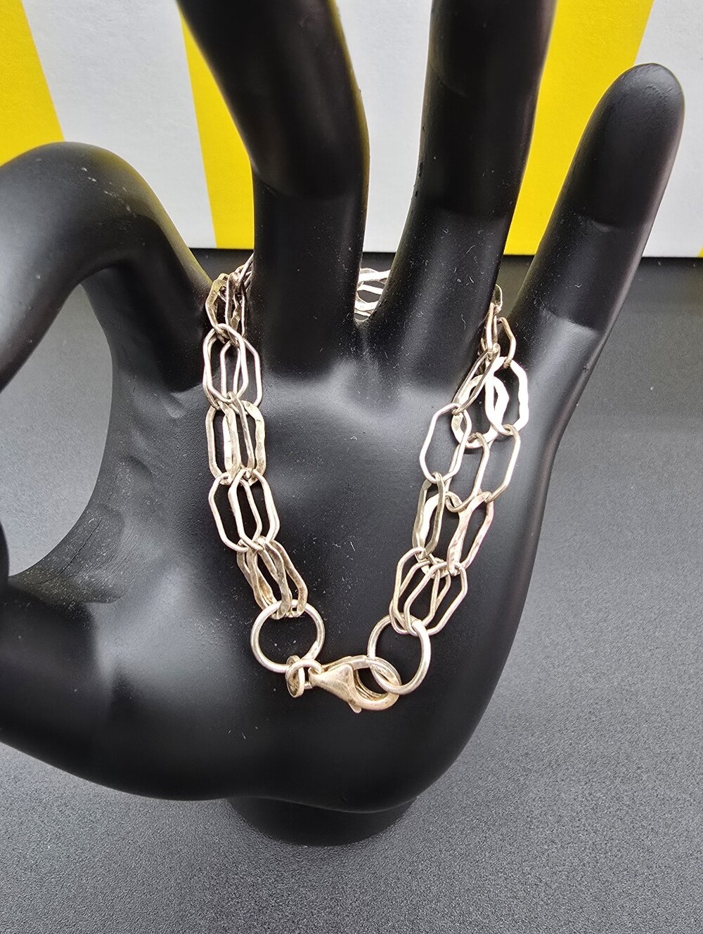 Women's Sterling Silver Multi-Link Necklace with Lobster Clasp #0340